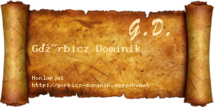 Görbicz Dominik névjegykártya